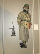 1/6 Scale WWII German Splinter Camouflage Smock Dressed Figure with MP40 Submachine Gun - L-1
