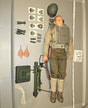 1/6 Scale WWII US Army Infantry Sergeant Figure with Mortar, M1 Rifle, Ammunition Pouches, Helmet, and Rank Insignia Set - 545