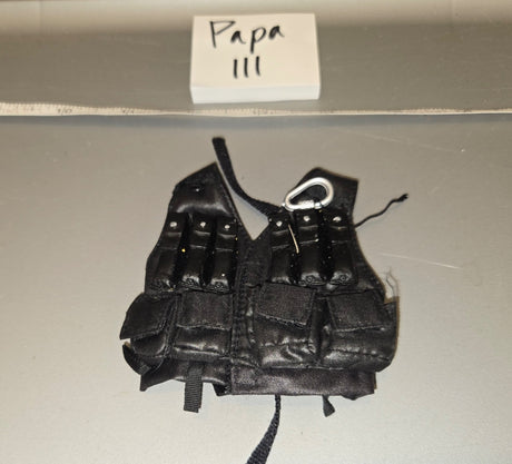 1/6 Scale Modern Era Black Tactical Assault Vest - Papa III