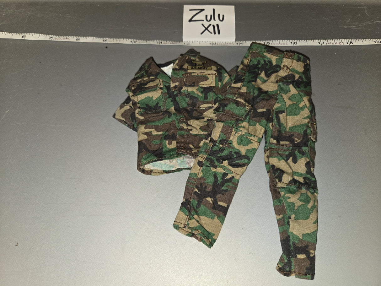 1/6 Scale Modern Era US Army Woodland Camouflage BDU Uniform - Zulu XII