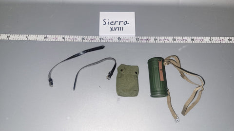1/6 Scale WWII German Gas Mask Can and Gas Cape Pouch