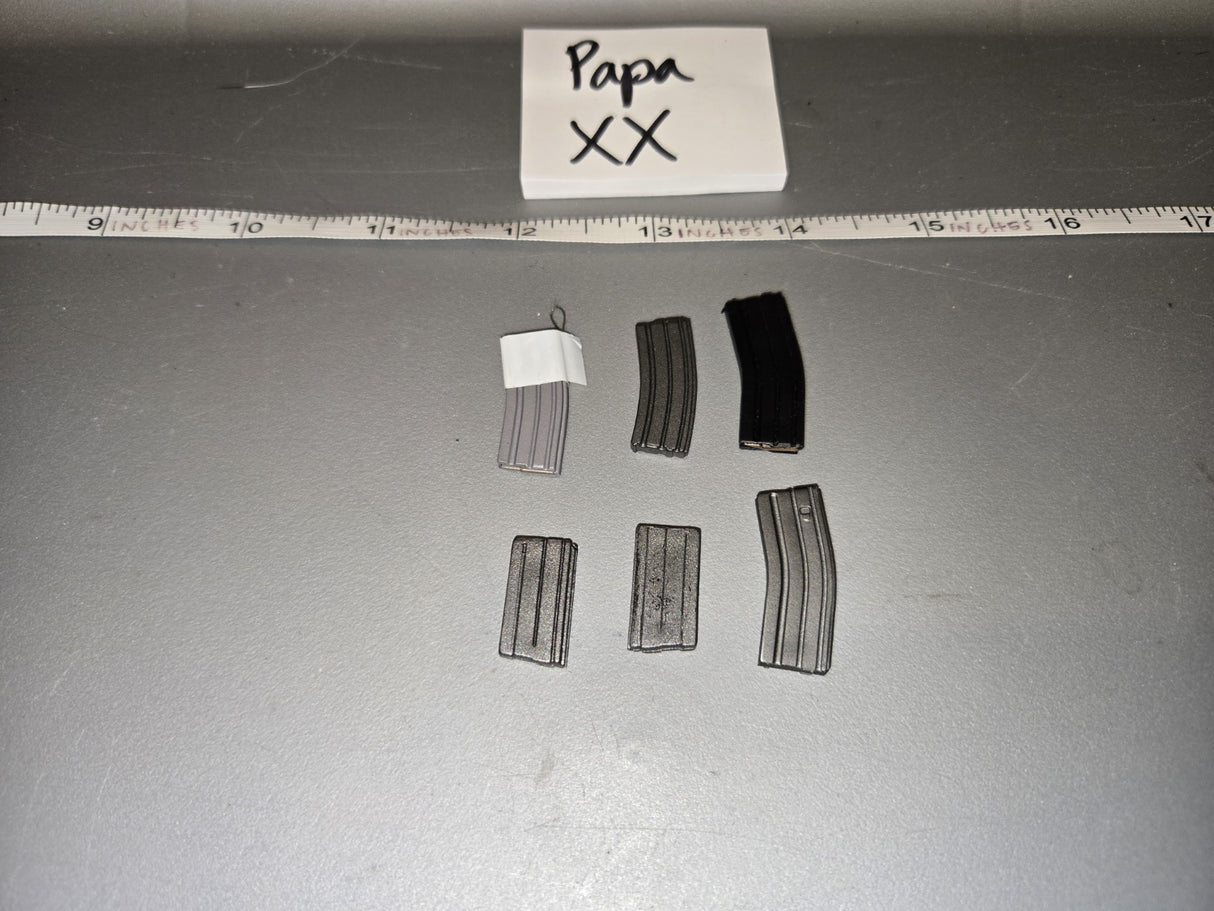 1/6 Scale Modern US AR-15 Rifle Magazines Set of Six - Papa XX