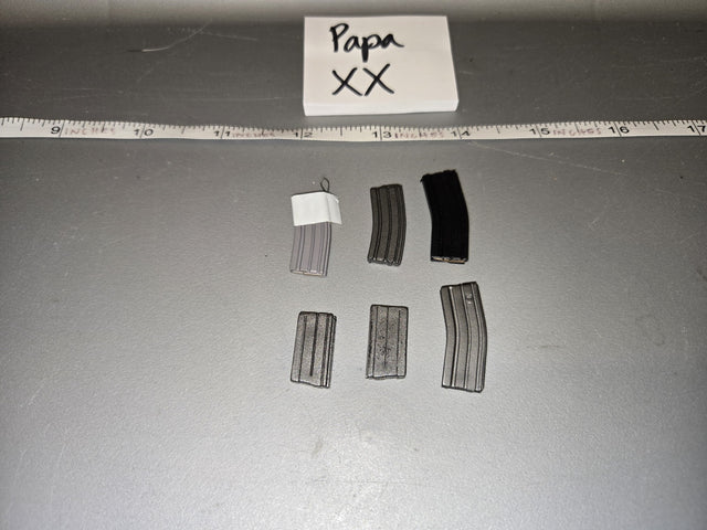 1/6 Scale Modern US AR-15 Rifle Magazines Set of Six - Papa XX
