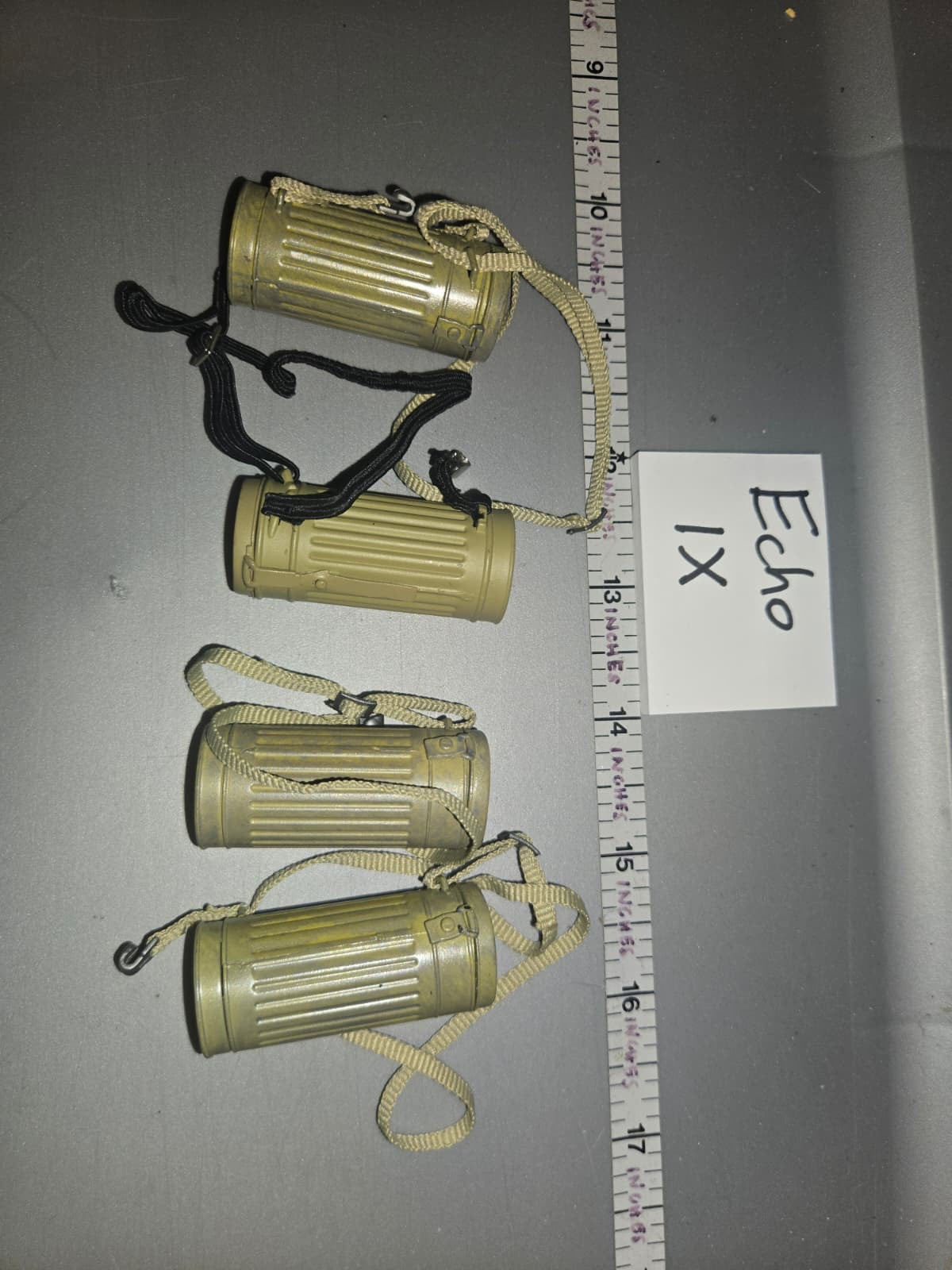 1:6 WWII German Gas Mask Canister Lot - Afrika Korps