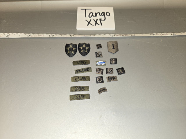 1/6 Scale Modern Era US Army Subdued Patch and Name Tape Set with 2nd Infantry Division Insignia - Tango XXI