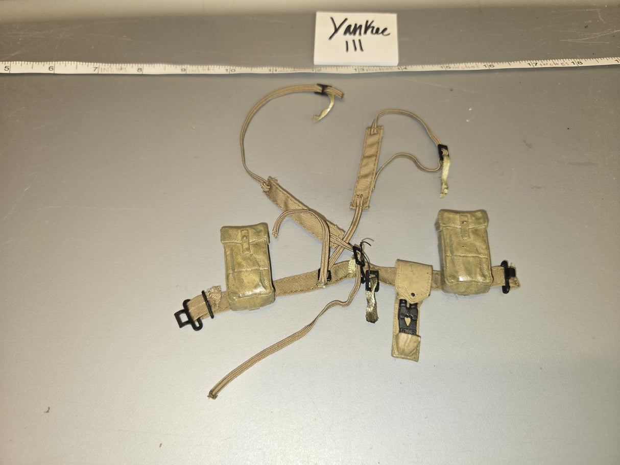 1/6 Scale WWII US Ammunition Belt with Suspenders and Pouches - Yankee III