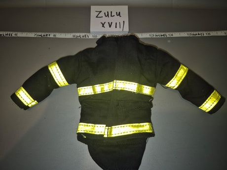 1/6 Scale Modern Era Firefighter Black Turnout Jacket - Zulu XVII