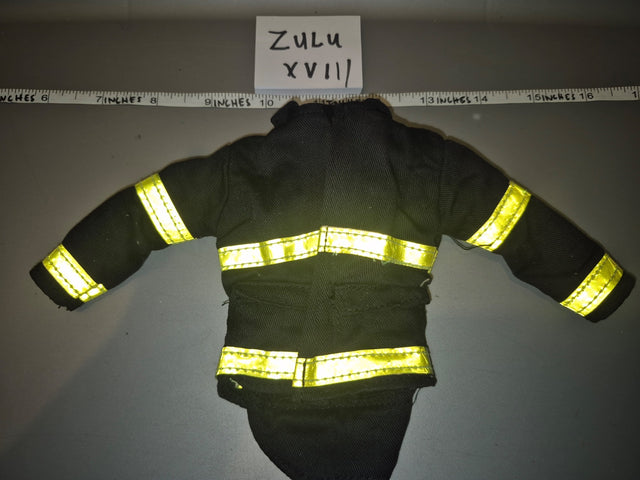 1/6 Scale Modern Era Firefighter Black Turnout Jacket - Zulu XVII