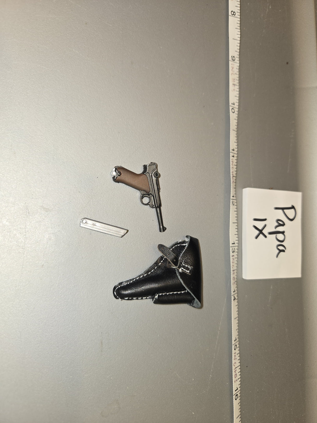 1/6 Scale WWII German Pistol and Holster - Leather