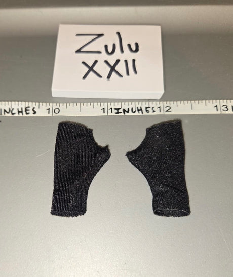 1/6 Scale Modern Era Black Fingerless Gloves Set