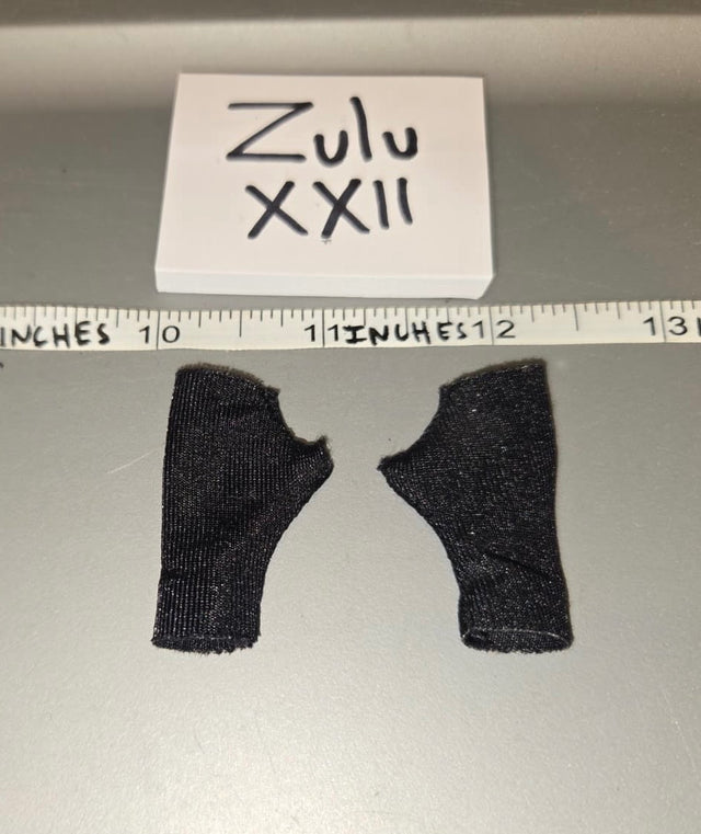1/6 Scale Modern Era Black Fingerless Gloves Set