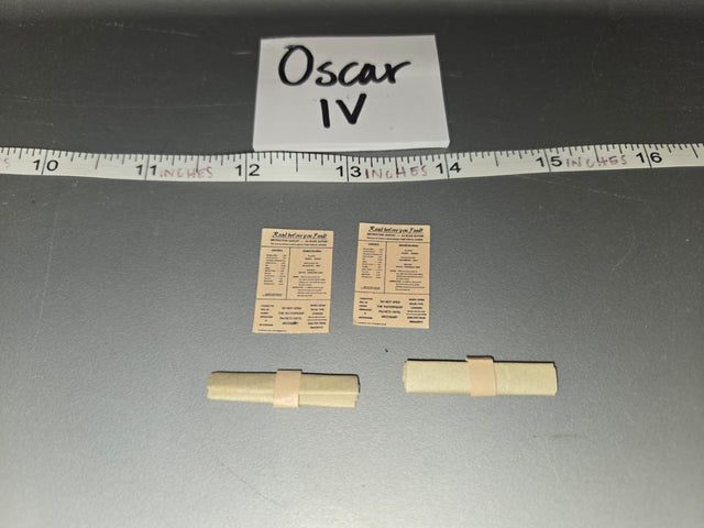 1/6 Scale WWII US 24-Hour Ration Instruction Leaflet with Rolled Rations - Oscar IV