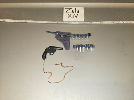 1/6 Scale WWII US Webley Revolver with Holster and Cartridge Belt Set - Zulu XIV