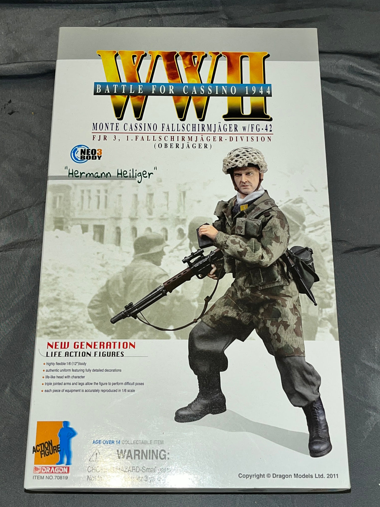 1/6 Scale WWII GERMAN Fallschirmjager Monte Casino Hermann Heiliger -  NIB Dragon
