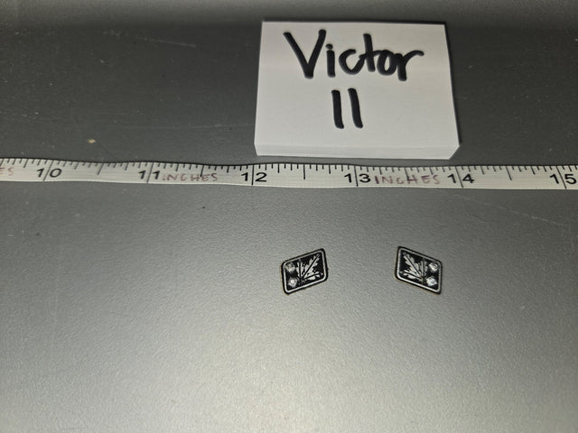 1/6 Scale WWII German Waffen Collar Tab Insignia Pair - Victor II
