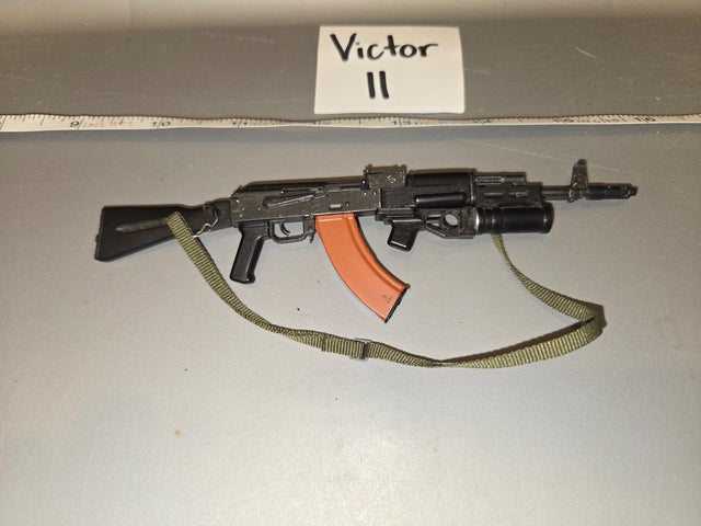 1/6 Scale Modern Era Russian AK-74M Rifle with Underbarrel Grenade Launcher and Sling - Victor II