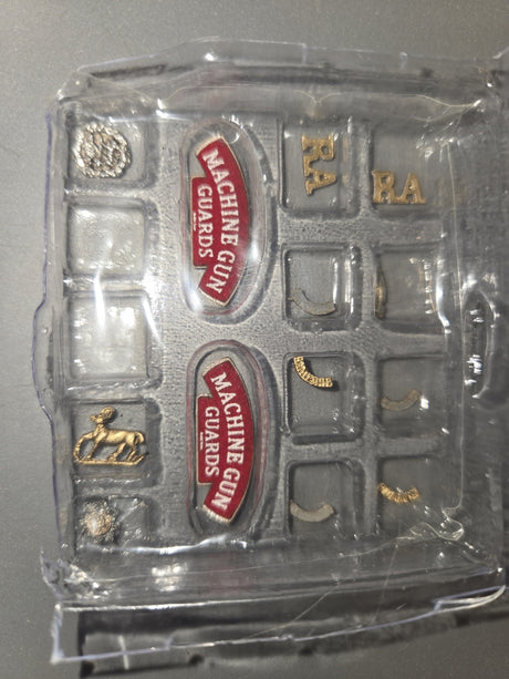 1/6 Scale WWII British Machine Gun Guards and RA Insignia Lot