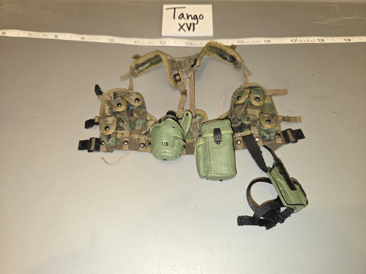 1/6 Scale Modern Era US Multicam MOLLE Chest Rig with Canteen and Pistol Holster - Tango XVI