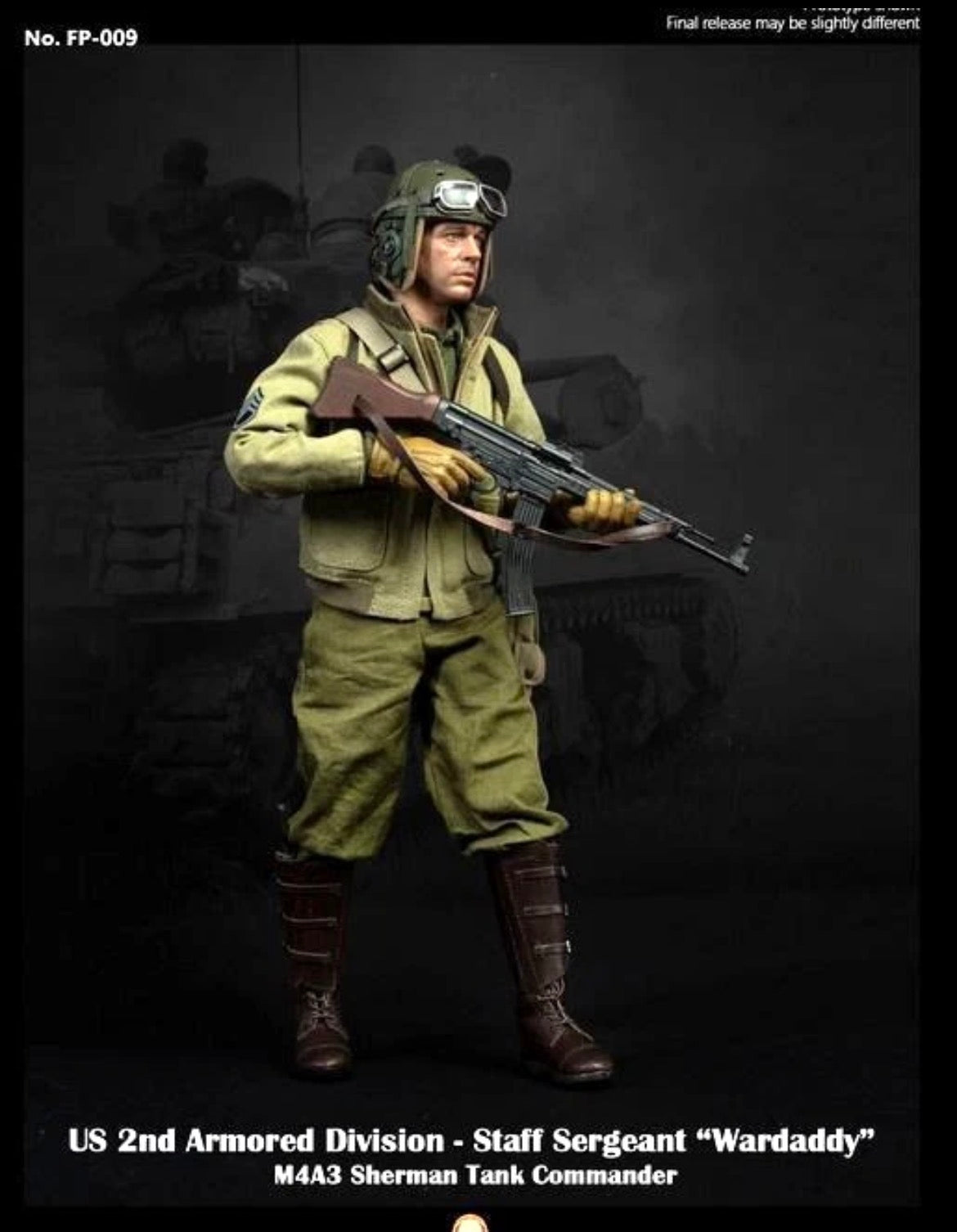 1/6 Scale WWII US Tank Commanders War Daddy Fury - NIB Facepool