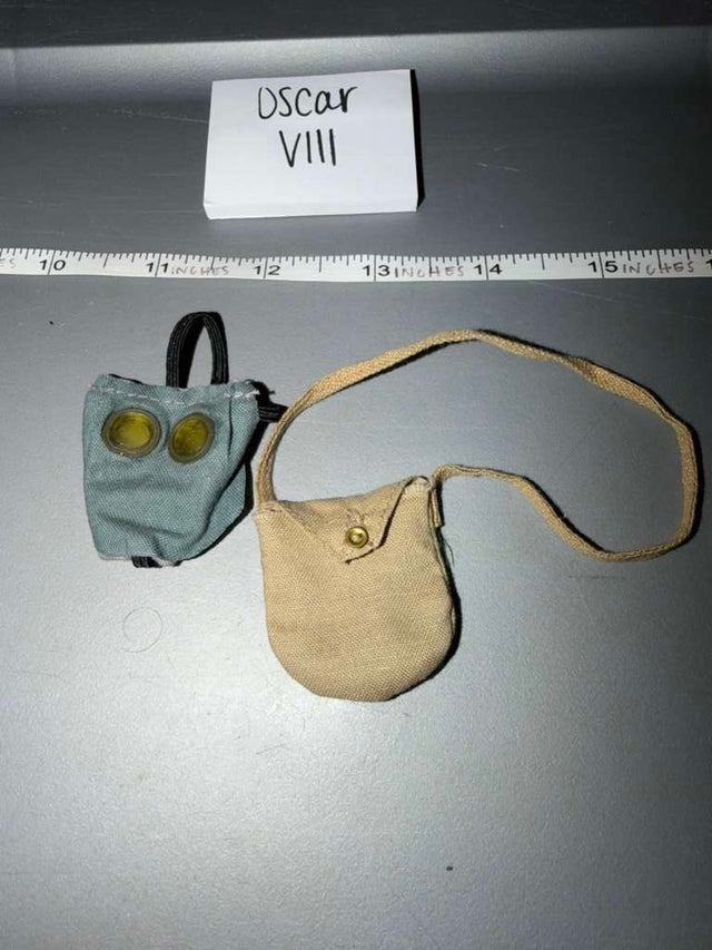 1/6 Scale WWII British Gas Mask Bag and Haversack Set - Oscar VIII