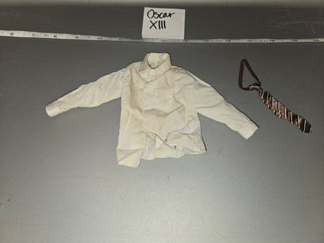 1/6 Scale WWII Era White Dress Shirt and Striped Tie Set - Oscar XIII