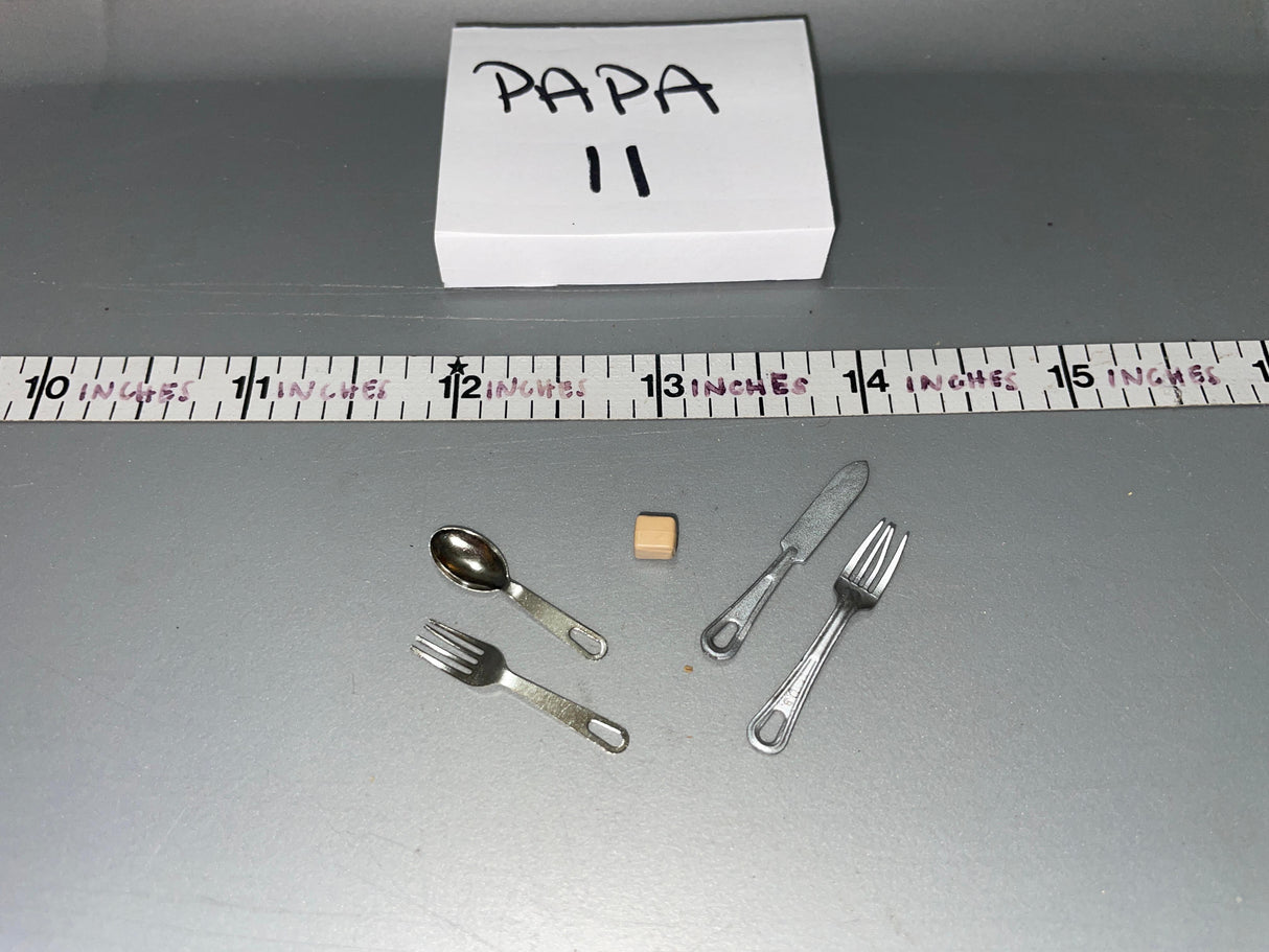 1/6 Scale WWII German Mess Kit Utensils