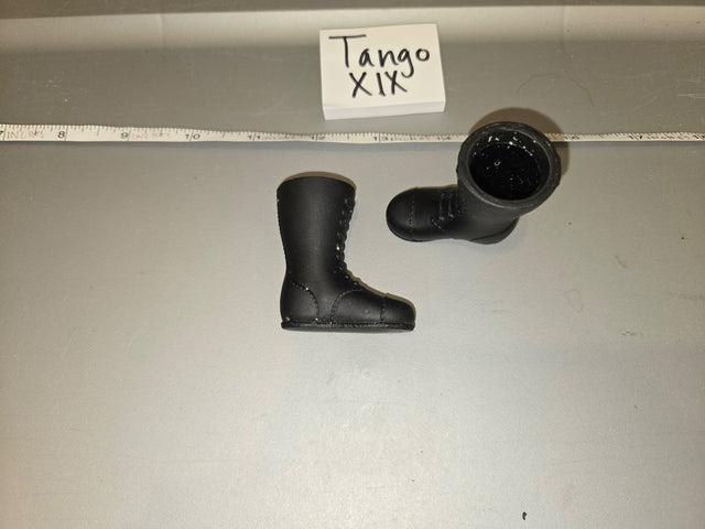 1/6 Scale Modern Era Black Lace-Up Combat Boots - Tango XIX