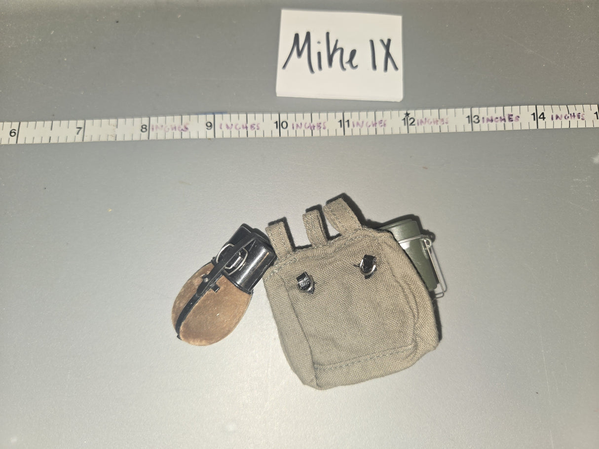 1:6 Scale WWII German Bread Bag, Canteen, and Mess Tin