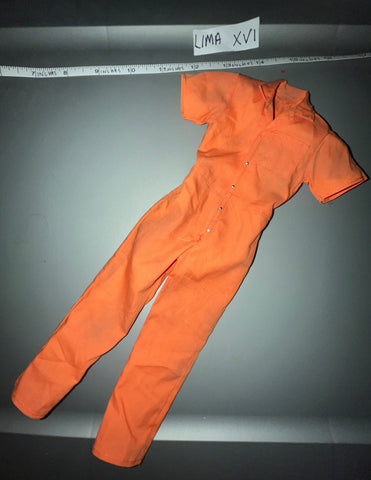 1/6 Scale Modern Era Civilian Orange Prison Coveralls Jumpsuit