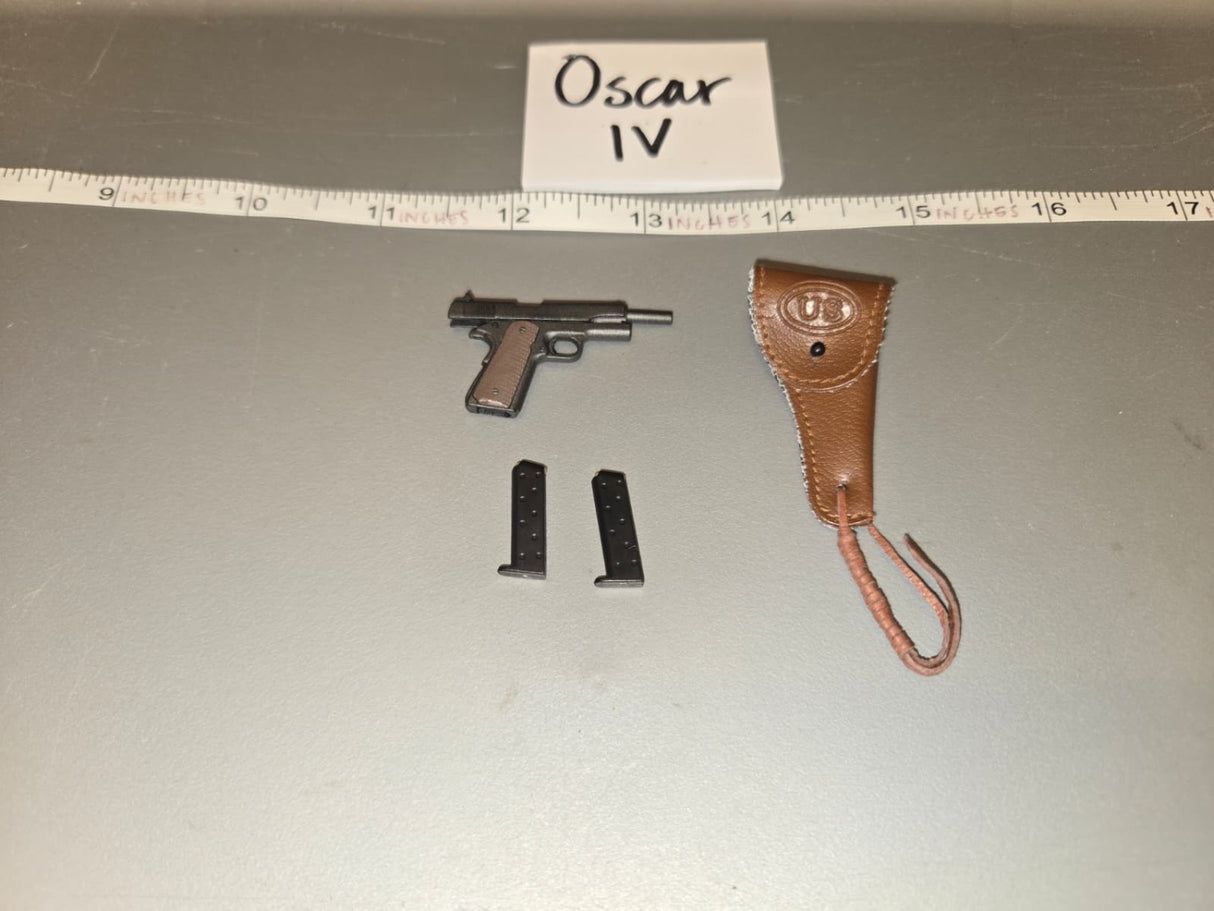 1/6 Scale WWII US .45 Pistol, Magazines, and Holster - Oscar IV