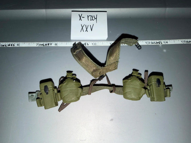 1/6 Scale WWII US M1936 Pistol Belt with Suspenders and Pouches - X-ray XXV