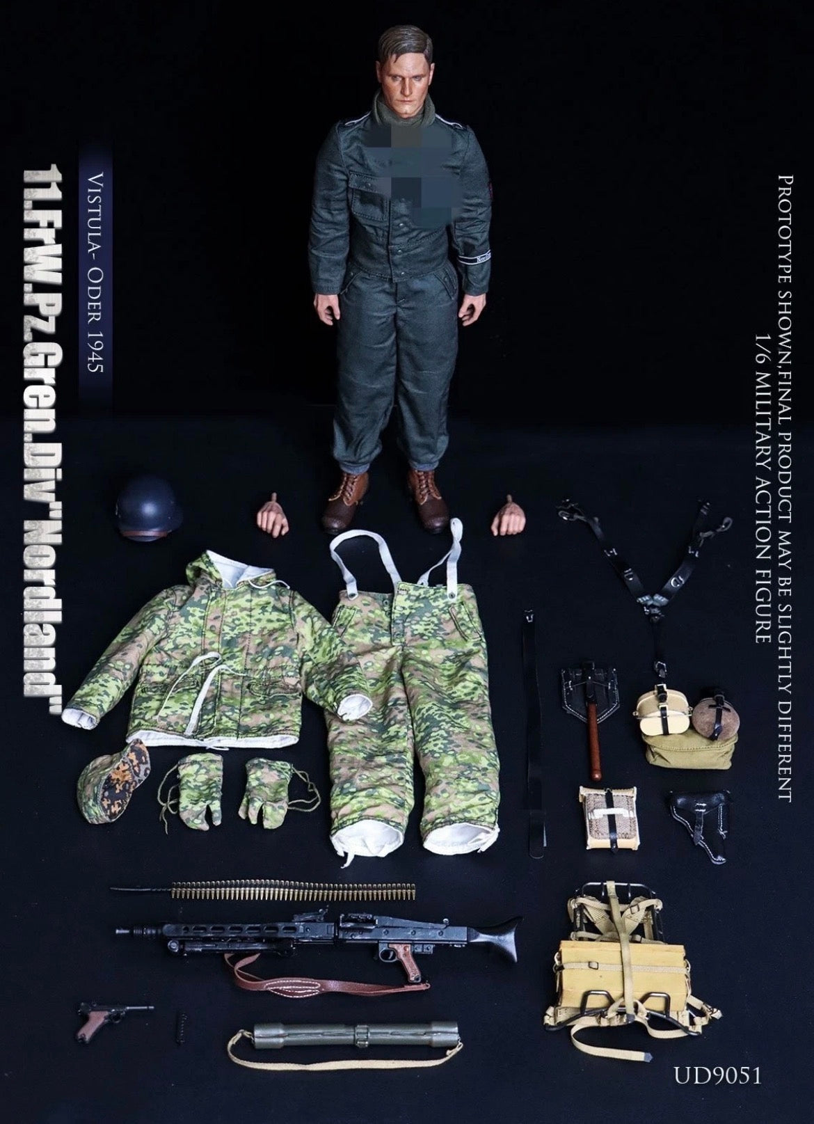 1/6 Scale WWII US German Norland Machine Gunner - NIB Ujindou