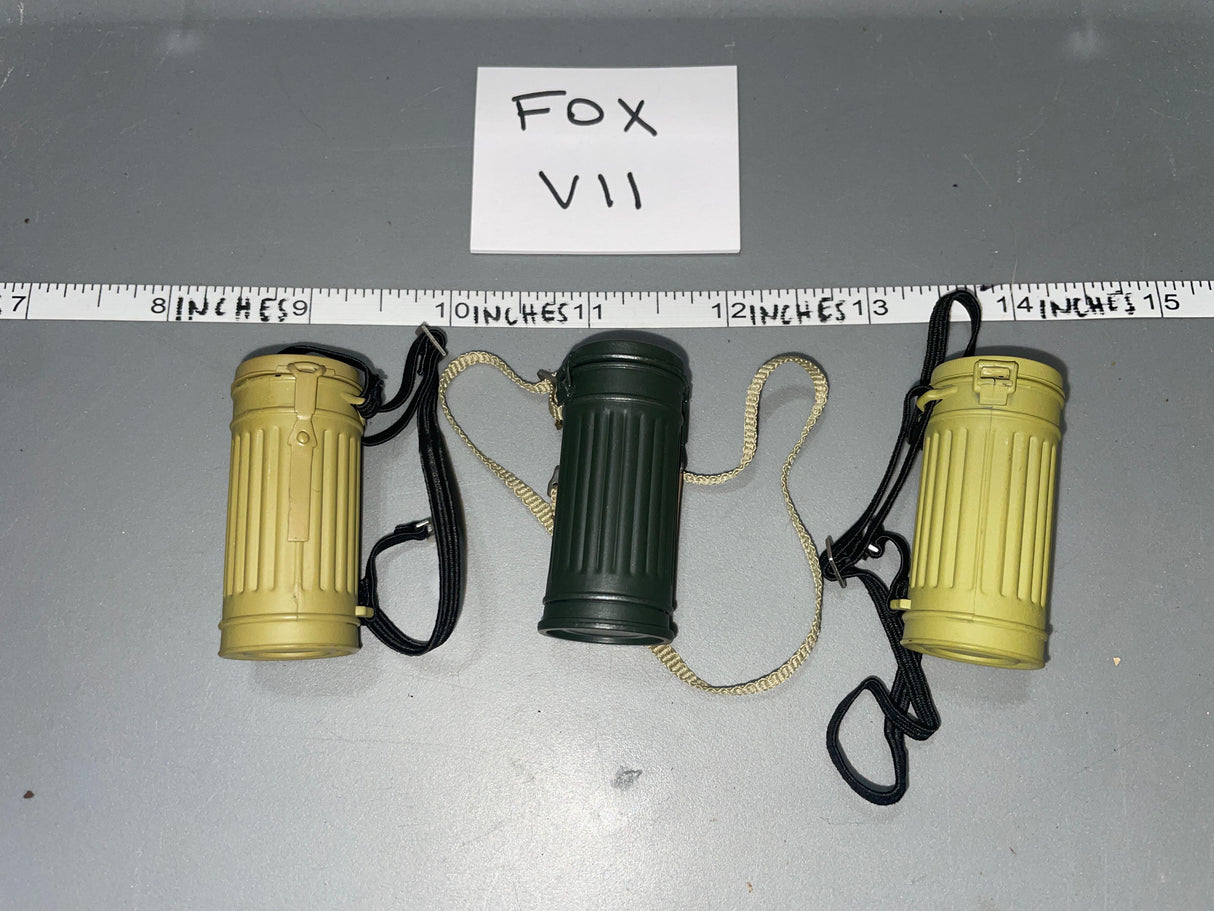 1:6 WWII German Gas Mask Canister Lot - Afrika Korps