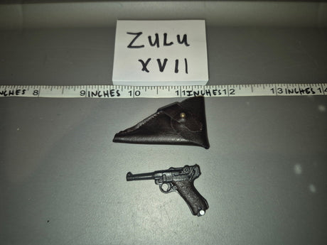 1/6 Scale WWII German Luger P08 Pistol and Holster - Zulu XVII