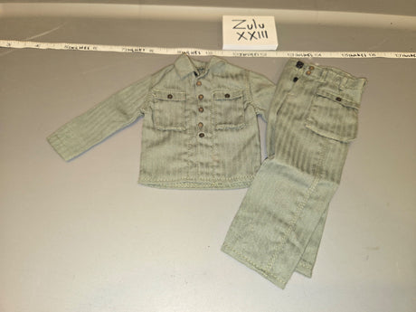 1/6 Scale WWII US HBT Fatigue Uniform Shirt and Trousers