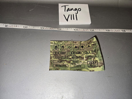 1/6 Scale Modern Era US Army OCP Multicam Name Tape and Rank Insignia Sheet - Tango VIII
