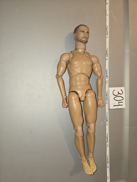 1/6 Scale Nude Male Action Figure Body with Head Sculpt - 304