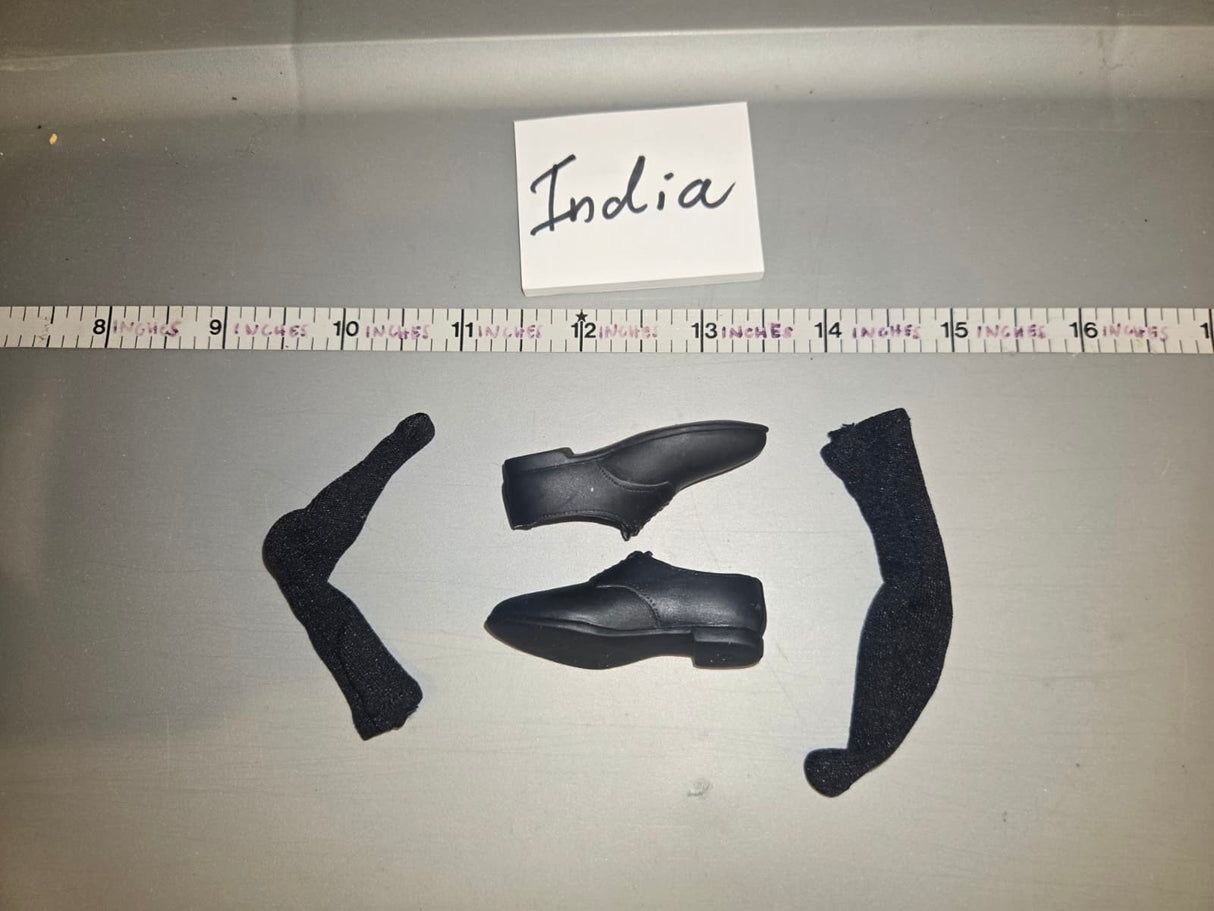1/6 Scale Modern Black Dress Shoes