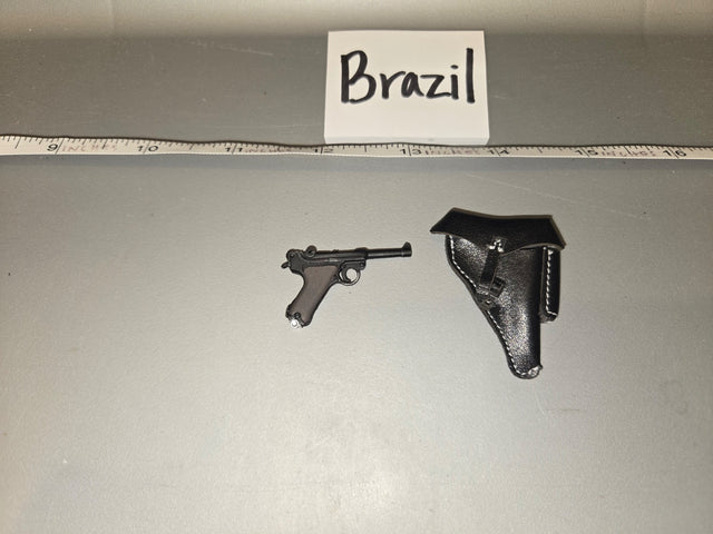 1/6 Scale WWII German Luger P08 Pistol with Holster - Brazil
