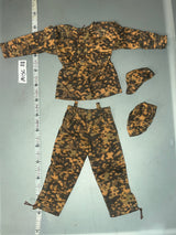 1:6 WWII German Blurred Edge Camouflage Smock Uniform Set - Helmet Cover, Hat, Smock, Pants