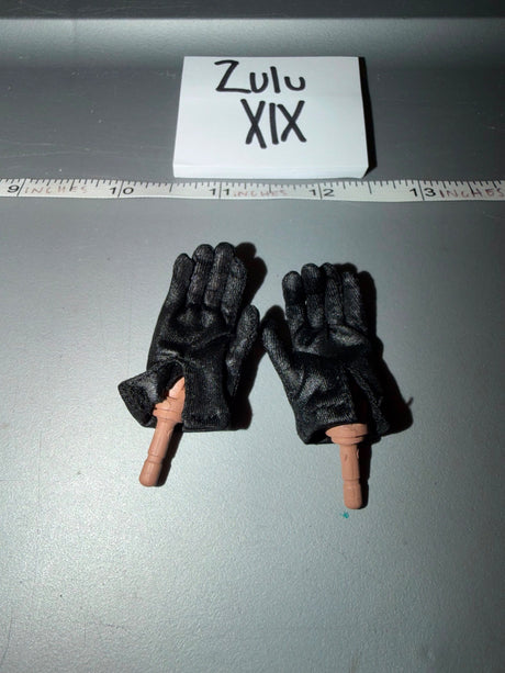 1/6 Scale Modern Era Black Tactical Gloved Hands