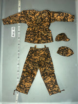 1:6 WWII German Blurred Edge Camouflage Smock Uniform Set - Helmet Cover, Hat, Smock, Pants