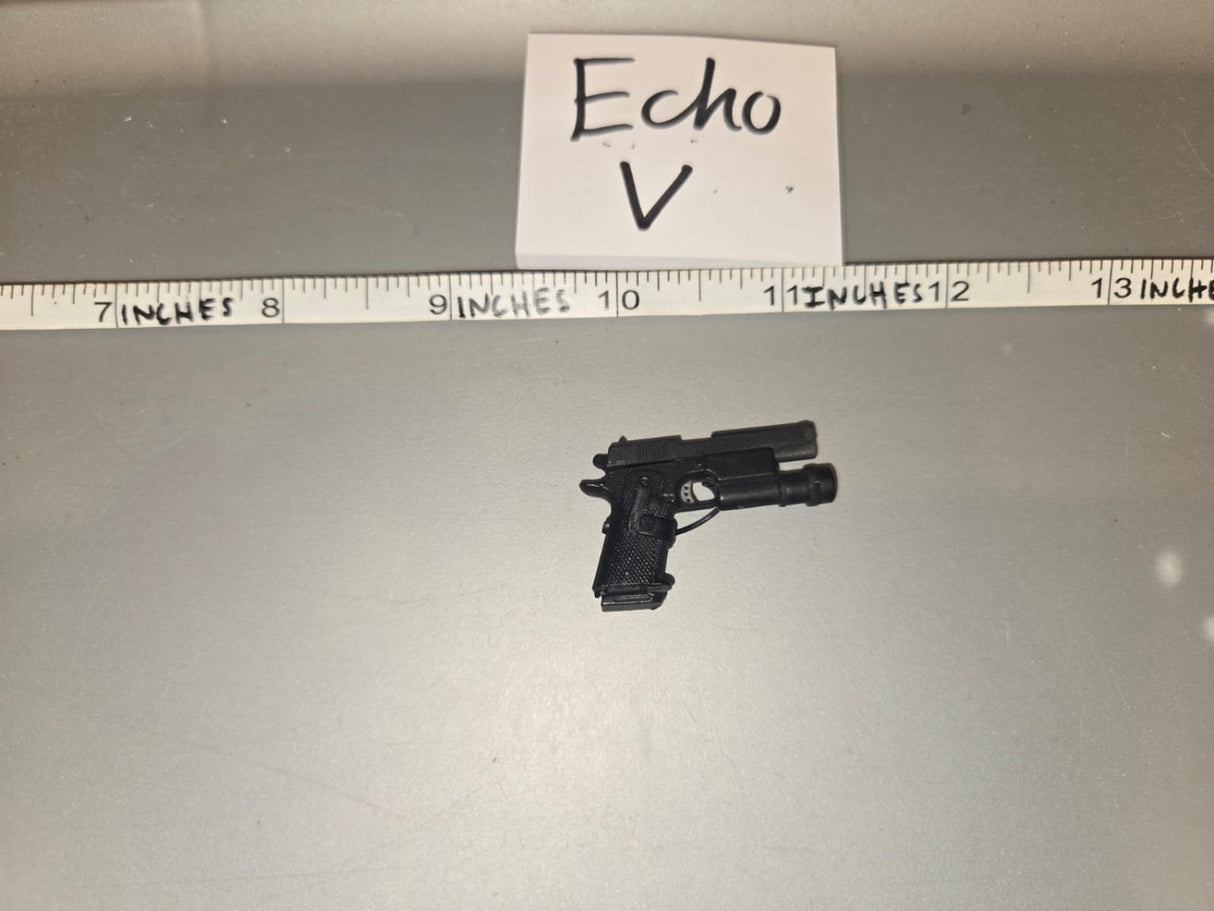 1/6 Scale Modern Era Pistol with Suppressor and Tactical Light - Echo V
