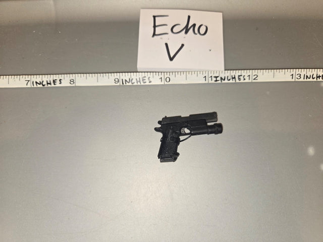1/6 Scale Modern Era Pistol with Suppressor and Tactical Light - Echo V