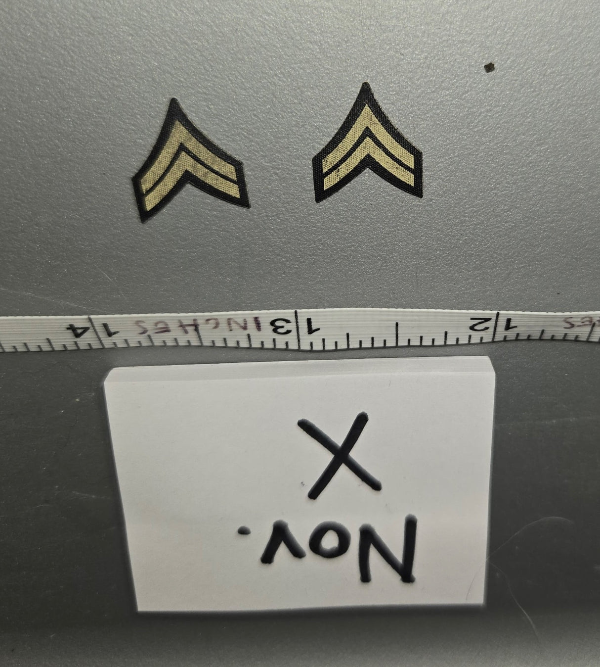 1/6 Scale WWII US Army Corporal Rank Chevron Insignia Pair - X Nov.