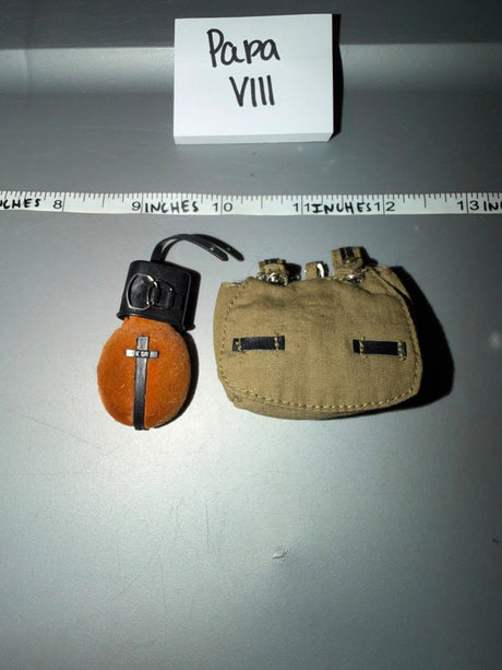 1/6 Scale WWII German Model 24 Stick Grenade and Kar98k Triple Ammunition Pouch Set - Papa VIII