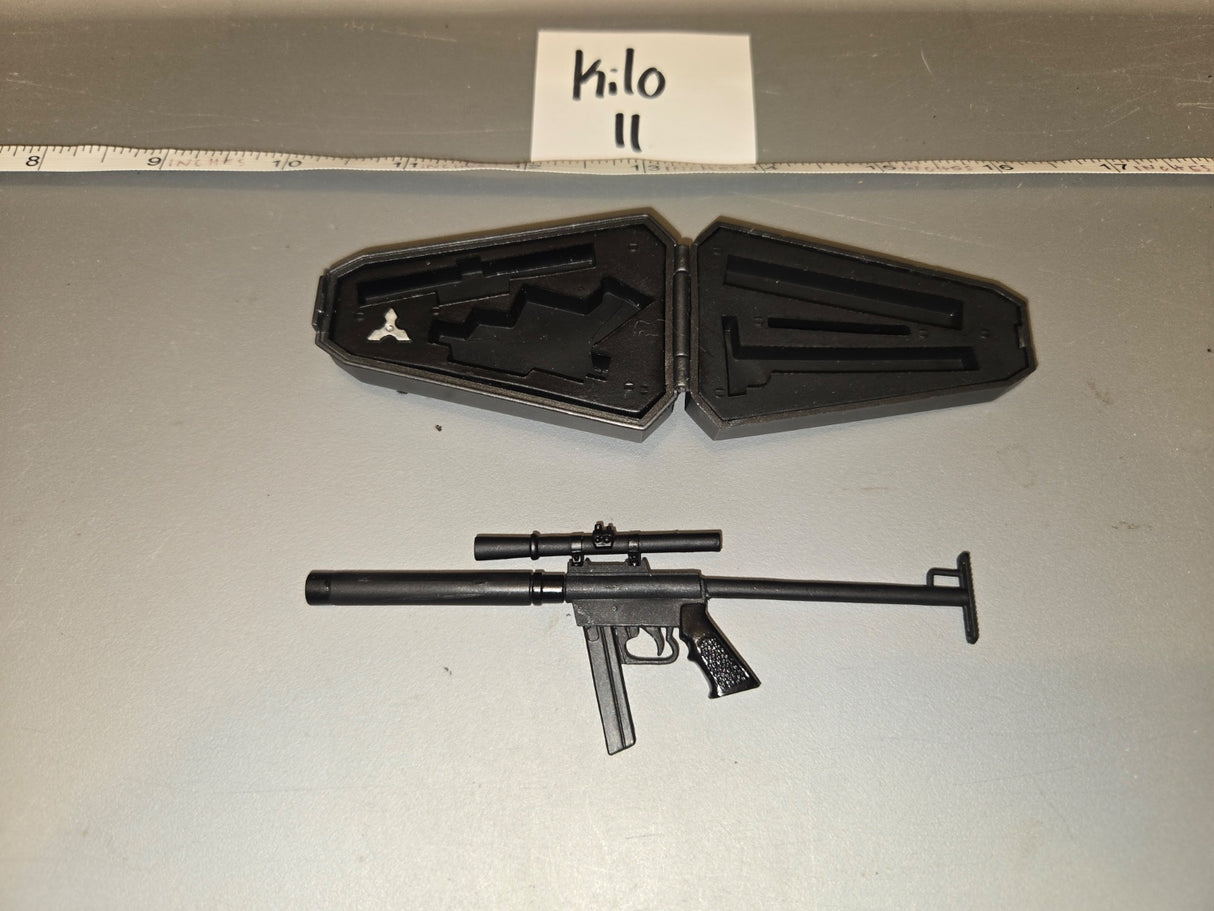 1/6 Scale Modern Era Sterling L2A3 Suppressed Submachine Gun with Scope and Case - Kilo II
