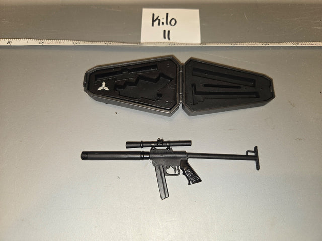 1/6 Scale Modern Era Sterling L2A3 Suppressed Submachine Gun with Scope and Case - Kilo II