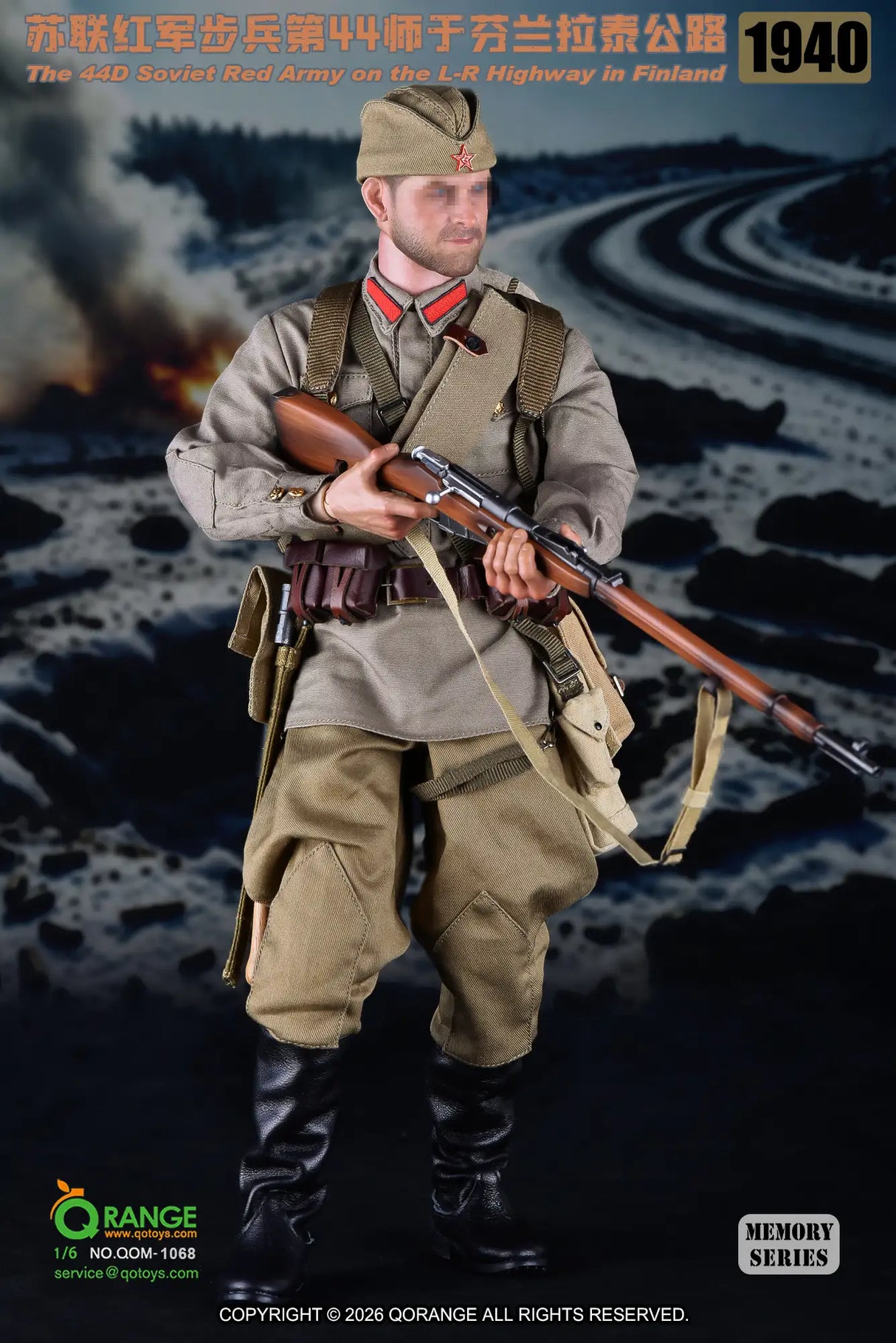 1/6 Scale WWII Russian 44D Soviet Red Army on the L-R Highway in Finland 1940 QOM-1068 - QORange *Preorder*