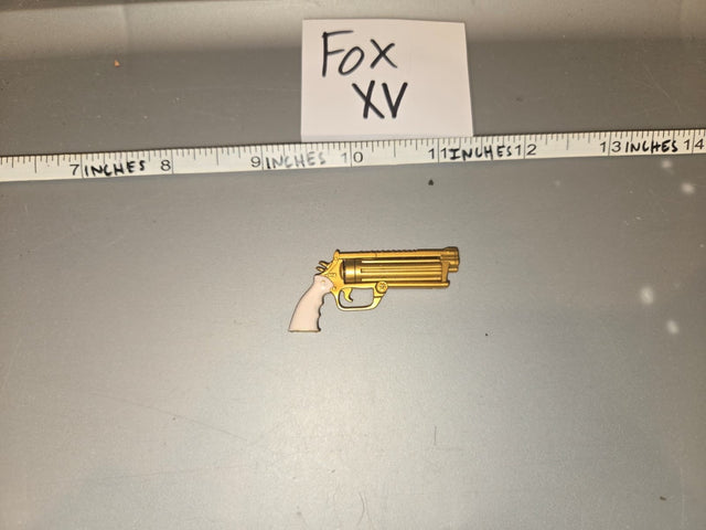 1/6 Scale Modern Era Gold Revolver with White Grips - Fox XV